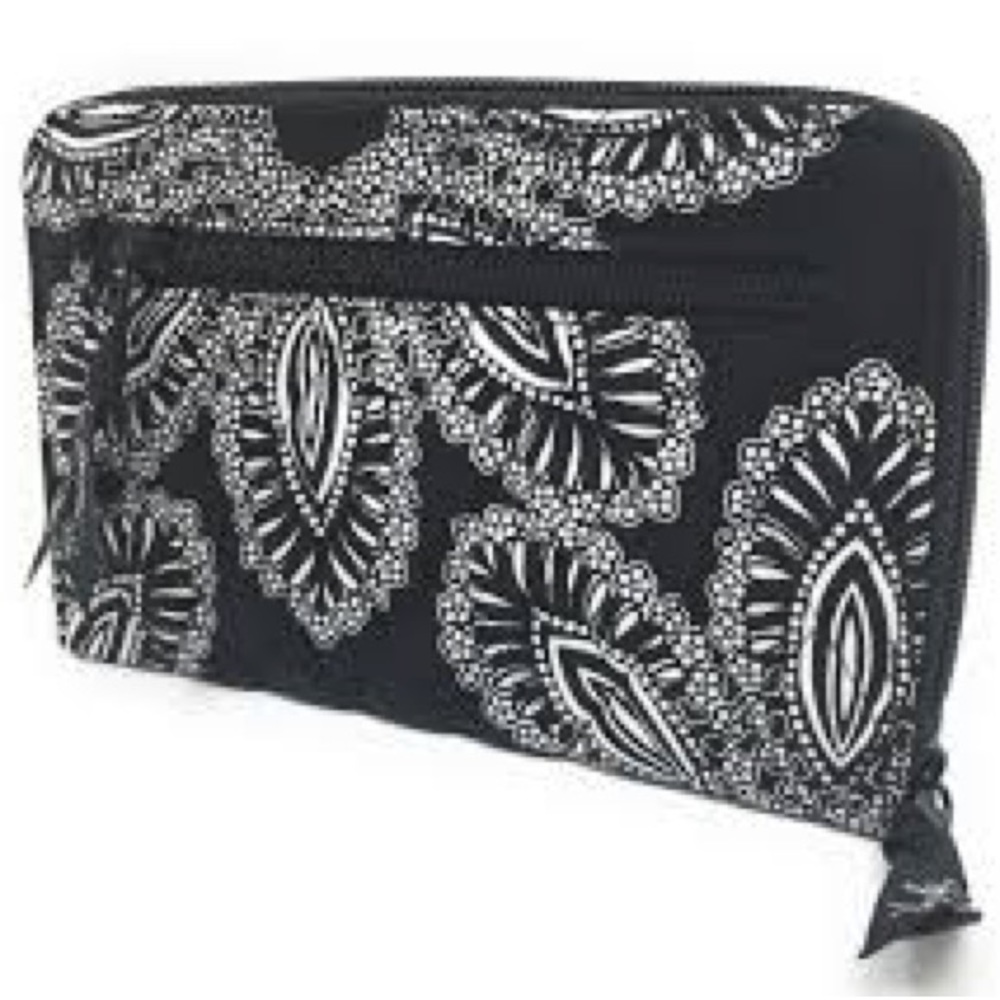 VERA BRADLEY Blanco Bouquet Accordion Wallet EUC